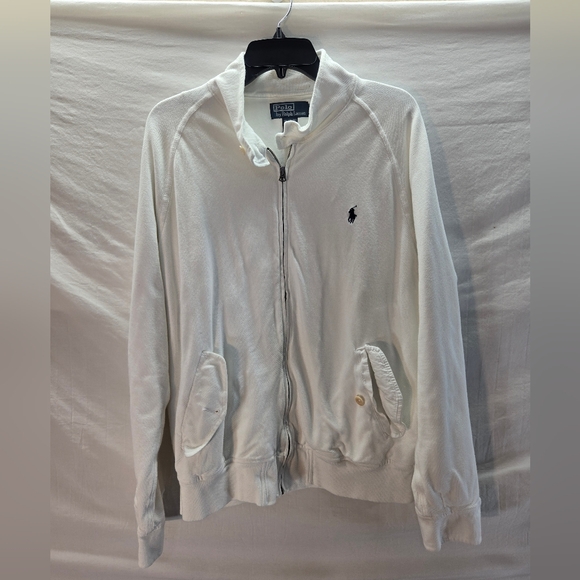 Vintage Polo Ralph Lauren Women's Size XL White Full ZipSweater